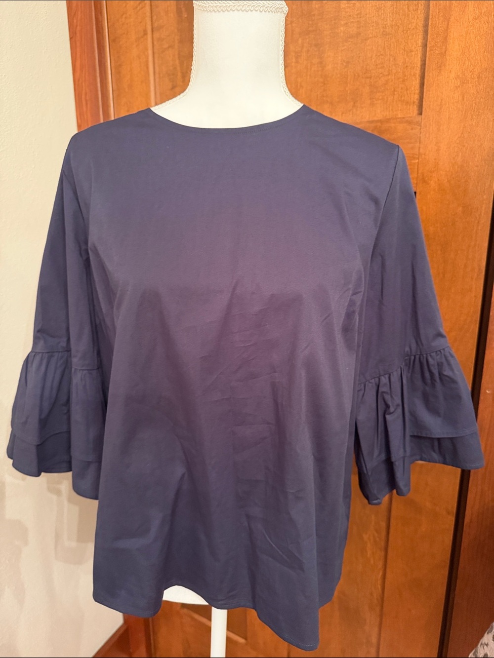 Women’s Navy Top with flutter sleeves